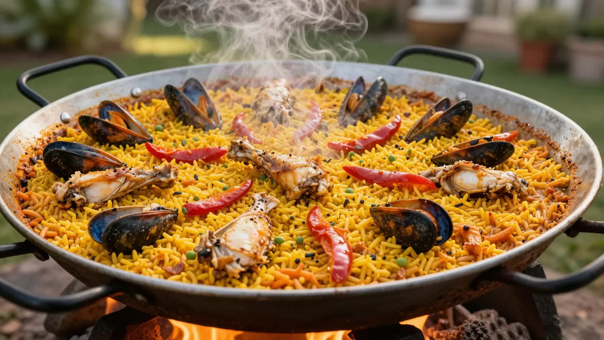 Paella en disco, Sabores y Aromas catering